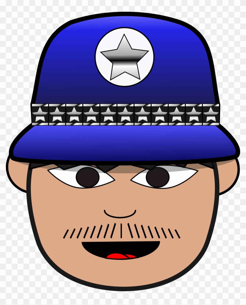 Police Man 3 - Police Face Clipart #517895
