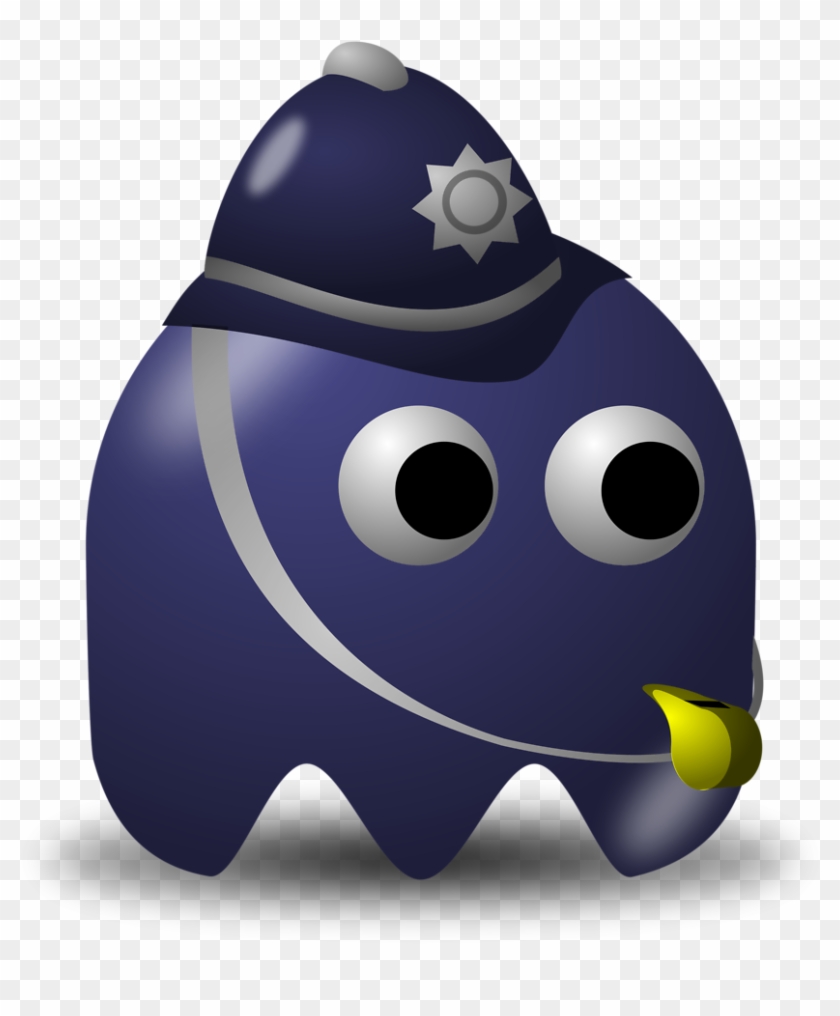 Illustration Of An Arcade Styled Policeman Ghost - Policeman Clipart #518197