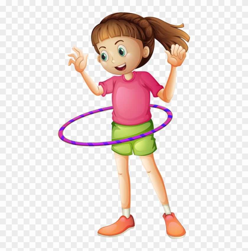 Buy Girl Playing With Hulahoop By Interactimages On - Girl Sport Clipart Png #519068