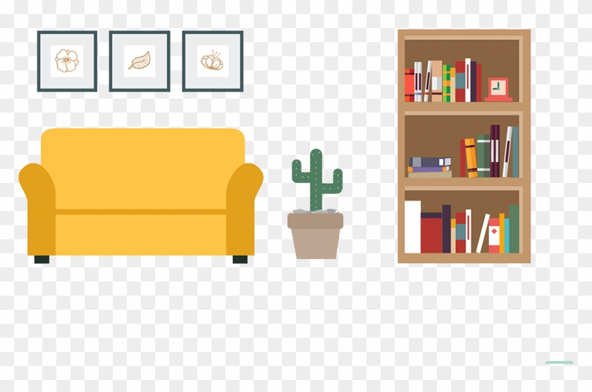 Home Furniture Ilrations Free Vector And Png The Graphic - Sala De Estar Para Dibujar #519447