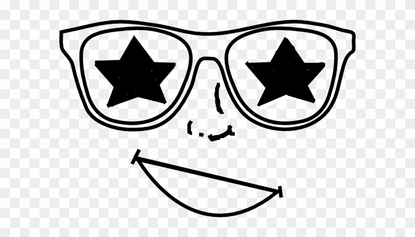 Black Star Glasses Clip Art At Clker - Очки Звезды Png #519472