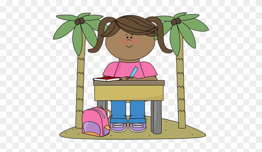Classrom Job Vacation Girl Clip Art - Vacation Clipart #519777