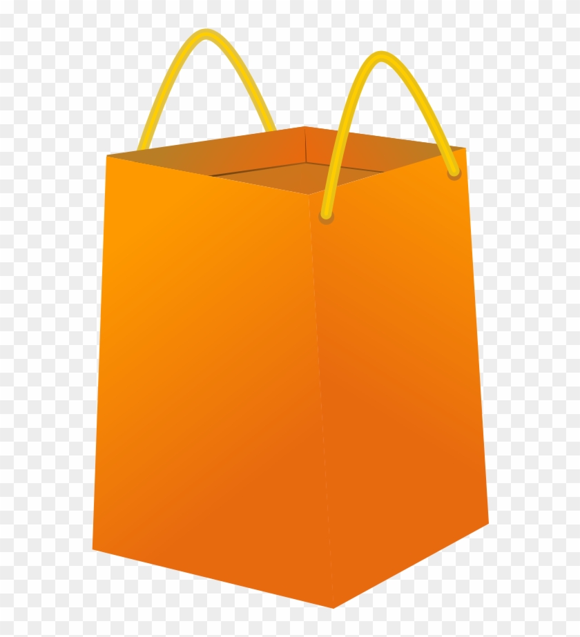 Lunch Bag Cliparts 19, - Orange Shopping Bag Png #519848