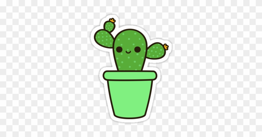 "cute Cactus In Green Pot" Stickers - Cute Cactus #519856