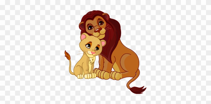 Next - Cartoon Lion With Cub #519992