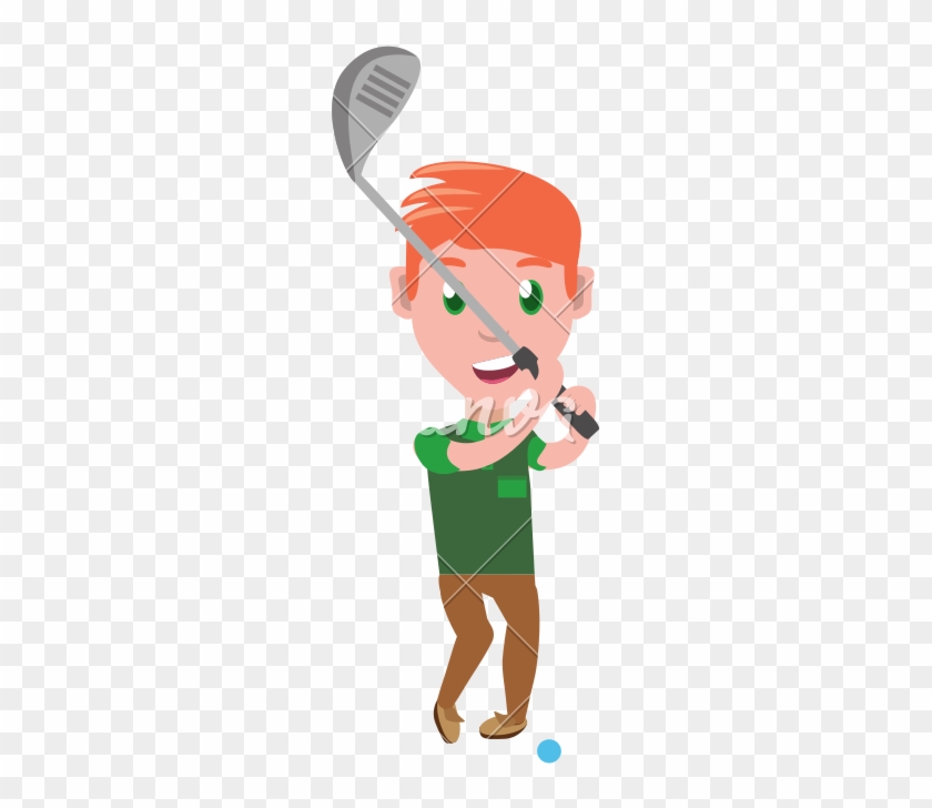 Man Playing Golf Cartoon - Vector Graphics #520229