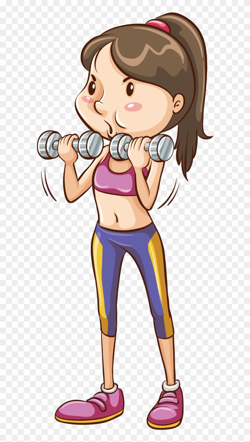 Dumbbell Drawing Royalty-free Illustration - Girl Fitness Drawing Png #520819