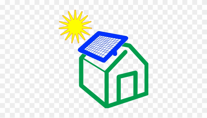 Clipart, Green Stick House With Solar Panel In Colors - One Who Goes Away By Sujata Bhatt #520957