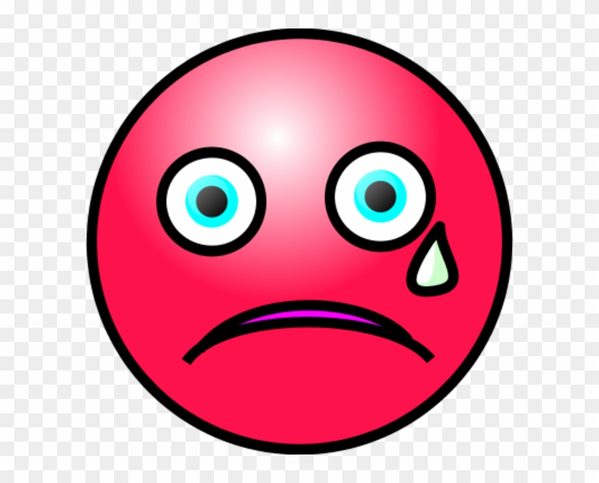 Emoticons Crying Face - Red Sad Crying Face #521145