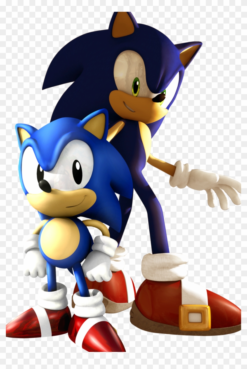 See More 'sonic The Hedgehog' Images On Know Your Meme - Classic Sonic And Modern Sonic #521744