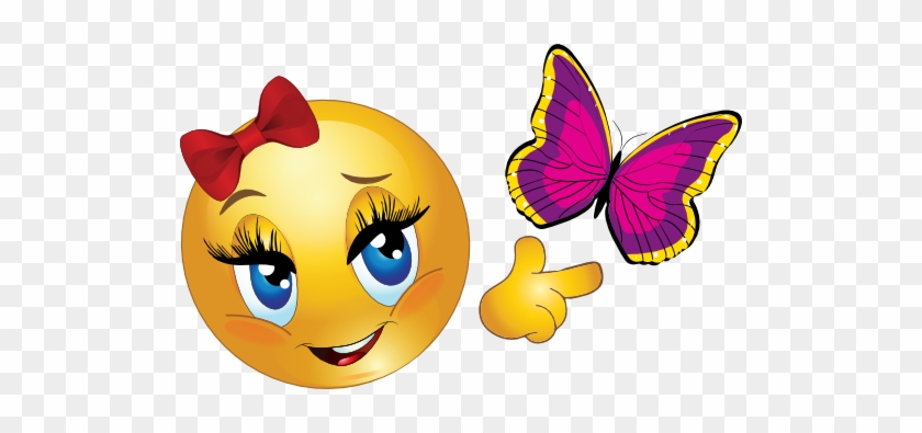 Butterfly Smiley Emoticon Clipart - Emoji Face #522066