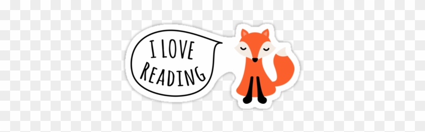 Sticker Featuring A Cute Little Cartoon Fox And A Speech - Cute Cartoon Fox #522213