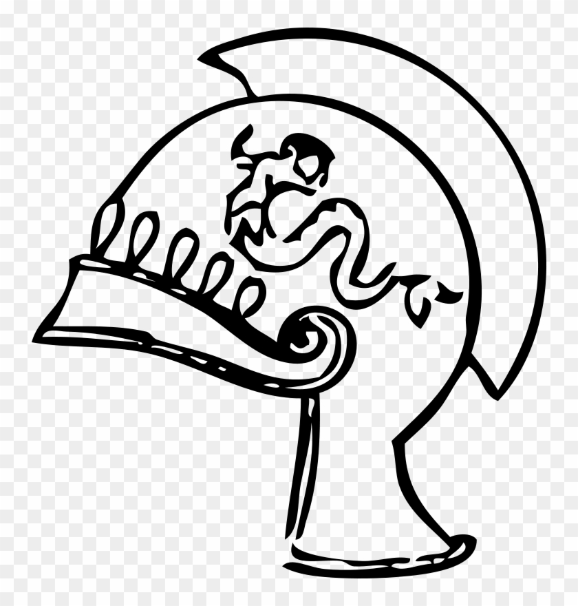 Free Greek Helmet 8 - Ancient Greek Helmet Outline #522253