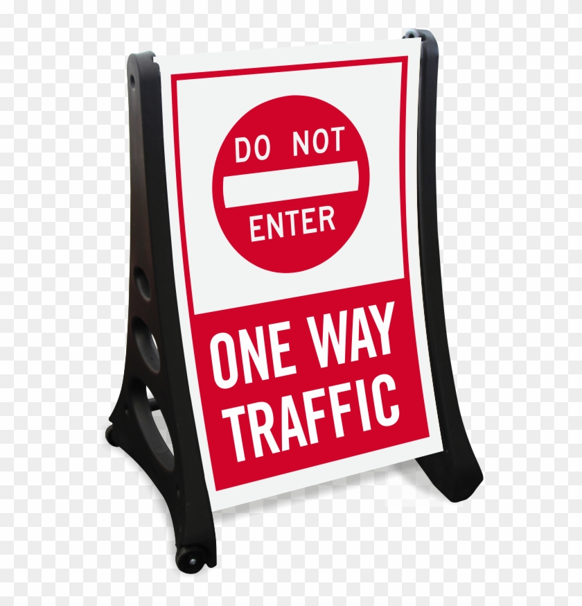 Dont Enter, One-way Traffic Portable Sidewalk Sign - Customized Solutions No Trespassing Sign - Do Not Enter #522398