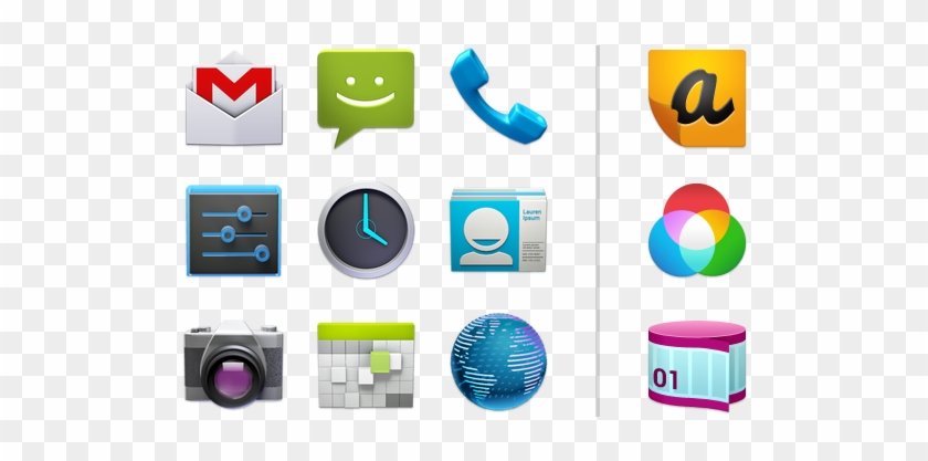 Example Launcher Icons For System And Third-party Applications - Android App Icons Png #522712