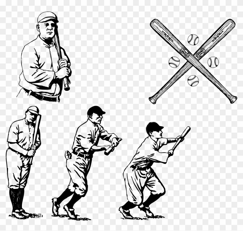 Baseball Bat Vintage Base Ball Clip Art - Baseball Bat Vintage Base Ball Clip Art #522737