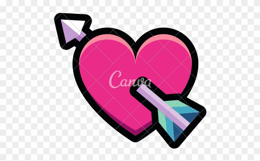 Pin Heart With Arrow Clip Art - Cartoon #522817
