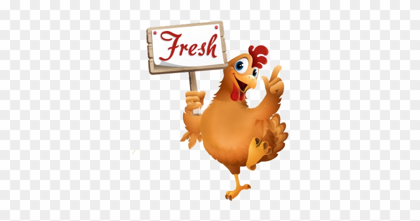 Every Chicken Plus Meal Is Freshly Cooked To Order - Cartoon Chicken Holding A Sign #523185