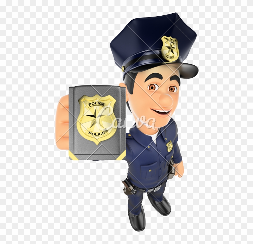 3d Policeman Showing Police Badge - Showing Police Badge #523649