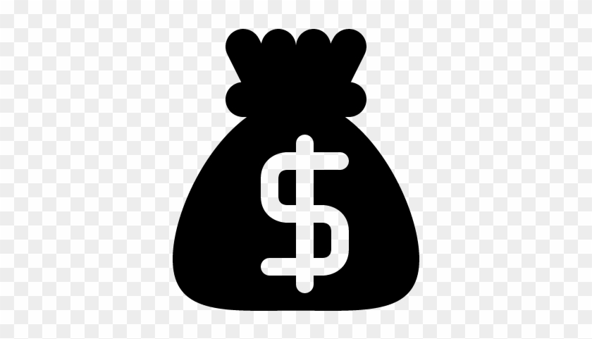 Money Black Bag With Dollar Sign Vector - Back Of Money Icon #524070