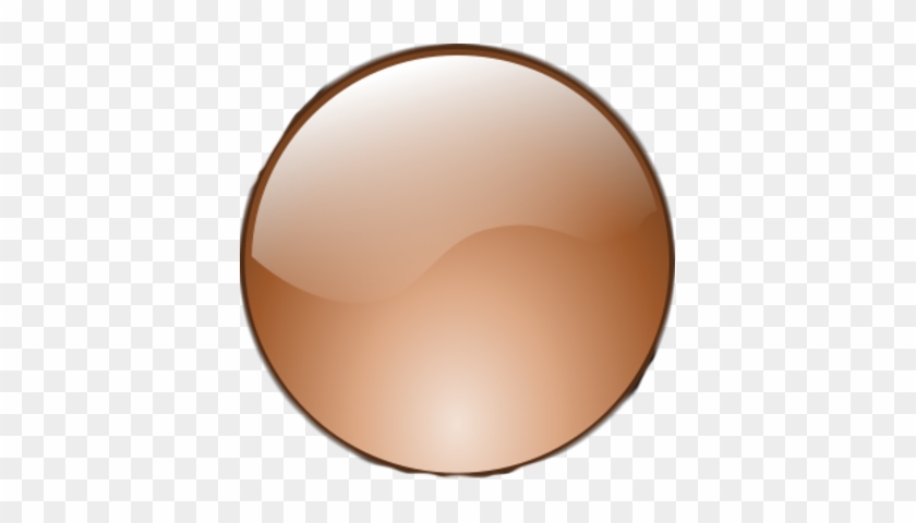 Circle Clipart Brown - Brown Button Icon #524175