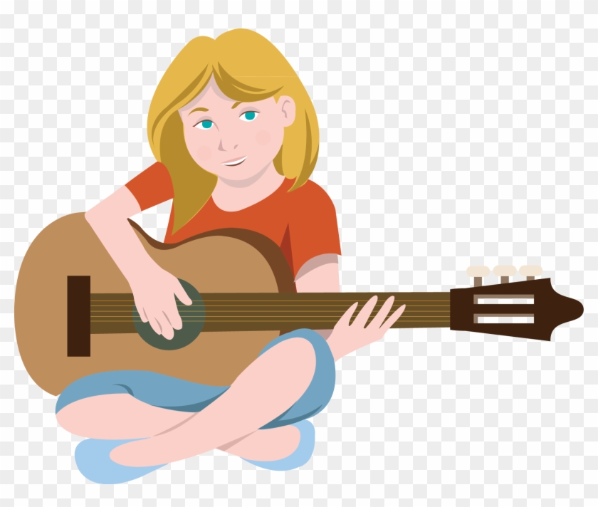 Girl Playing Guitar Clipart #524533