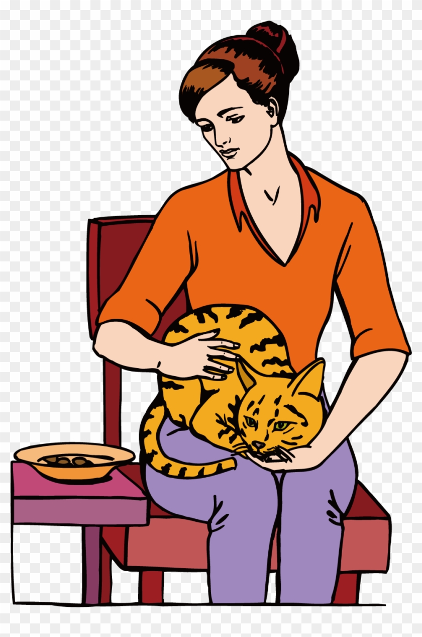 Cats And Little Girls Lap Clip Art - Cats And Little Girls Lap Clip Art #524702