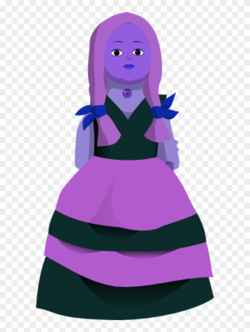 Girl Doll Wearing Dress - Purple Doll Clipart #524749