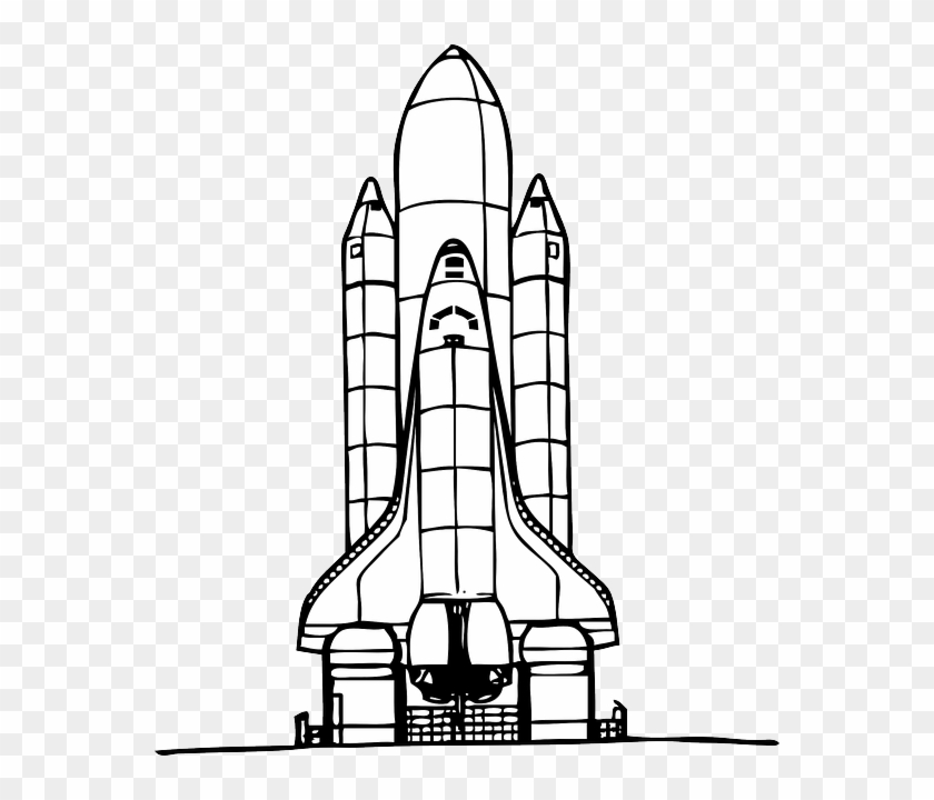 Cartoon Black, Science, Outline, Drawing, White, Cartoon - Space Shuttle Black And White #524919