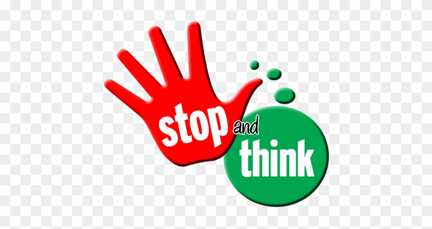 Stop And Think Icon - Stop And Think Png #525257