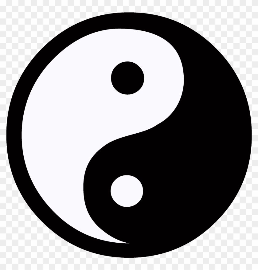 Yin & Yang Symbol Flattened With A Thick Border - Yin And Yang #525338
