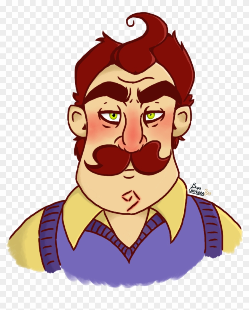Hello Neighbor Portrait By Wiryaoleneva Hello Neighbor Face Png Free Transparent Png Clipart Images Download - roblox hello neighbor face