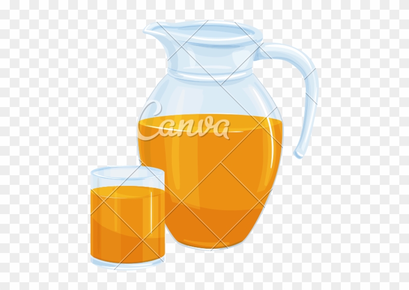 Orange Juice In A Jug And A Glass - Orange Juice #525611