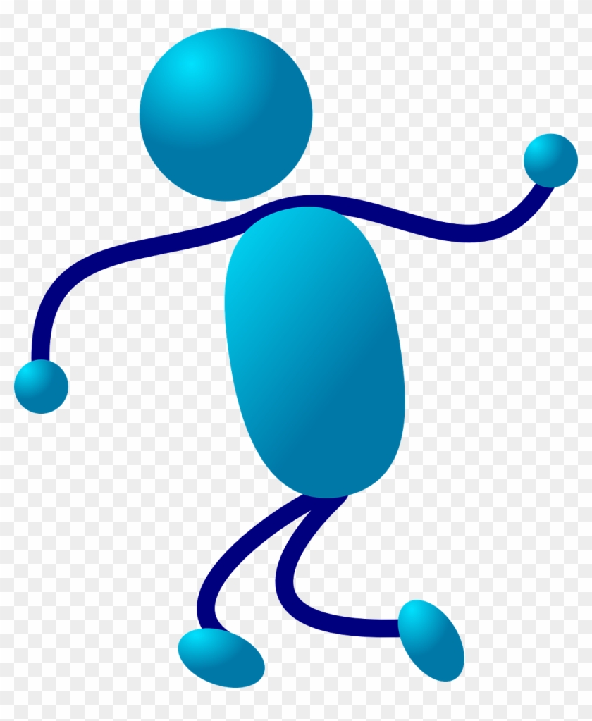 Stick Man Blue Man Step Run Transparent Image - Clip Art #525895