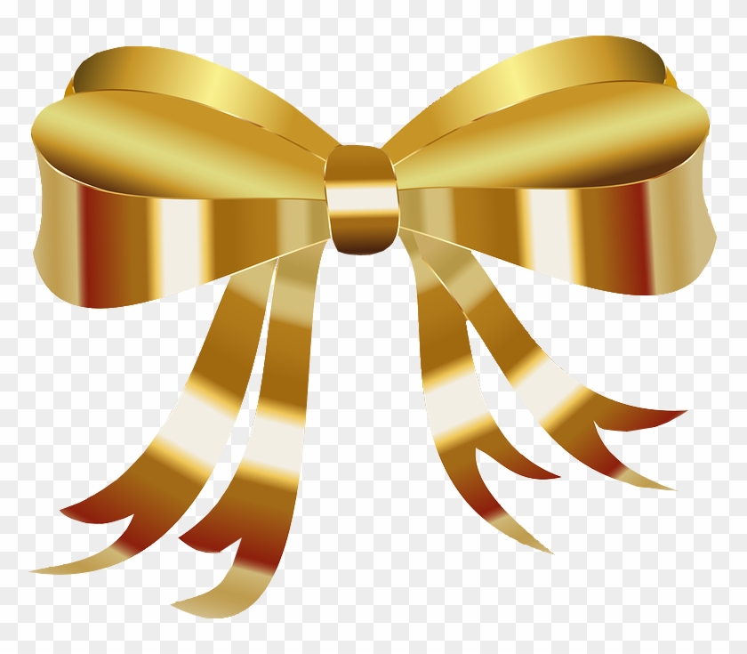 Transparent Gold Christmas Bow - Christmas Bow Transparent Background #526047