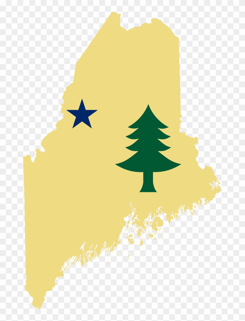 Flag Map Of Maine - Vector Map Of Maine #526057