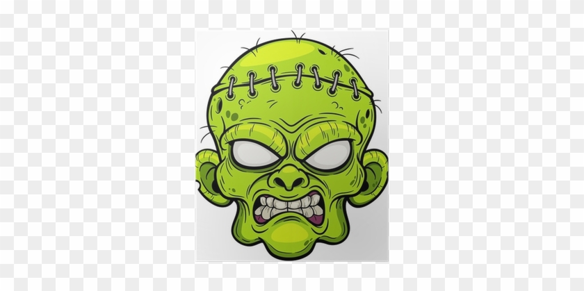 Vector Illustration Of Cartoon Zombie Face Poster • - Free Cartoon Zombie Head #526089