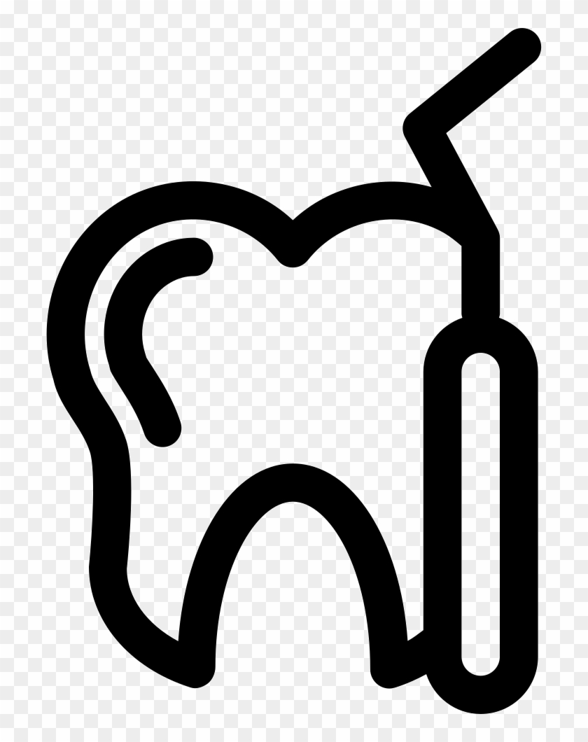 Dentist Tool And A Tooth Outline Svg Png Icon Free - Dentistry #526182