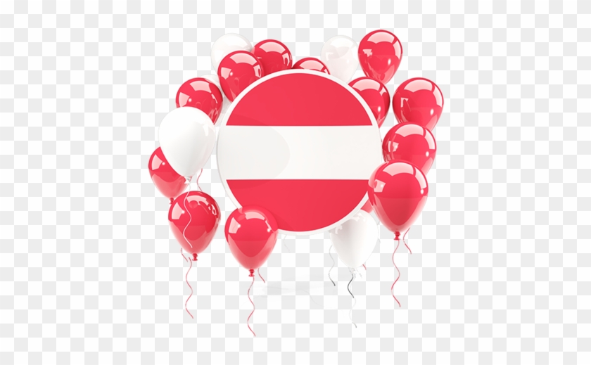 Illustration Of Flag Of Austria - Round Flag With Balloons #526211