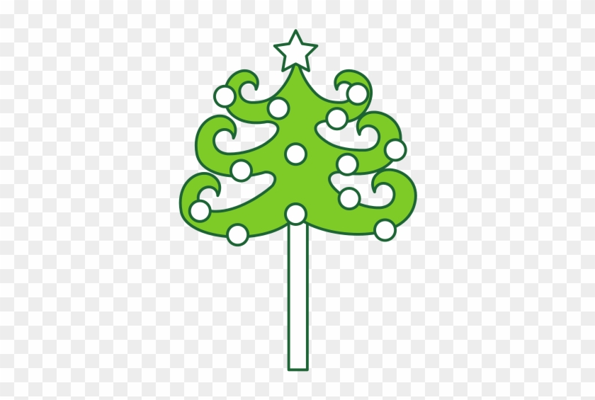 Christmas Tree With Star And Ornaments Isolated Icon - Christmas Tree #526479