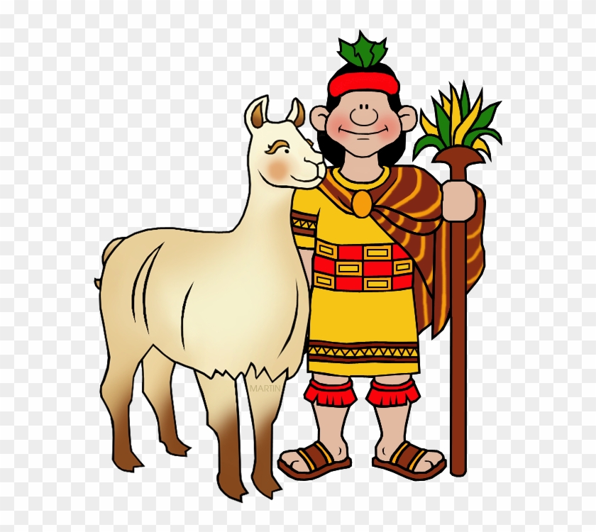 Man And Llama - Incas Clipart #526884