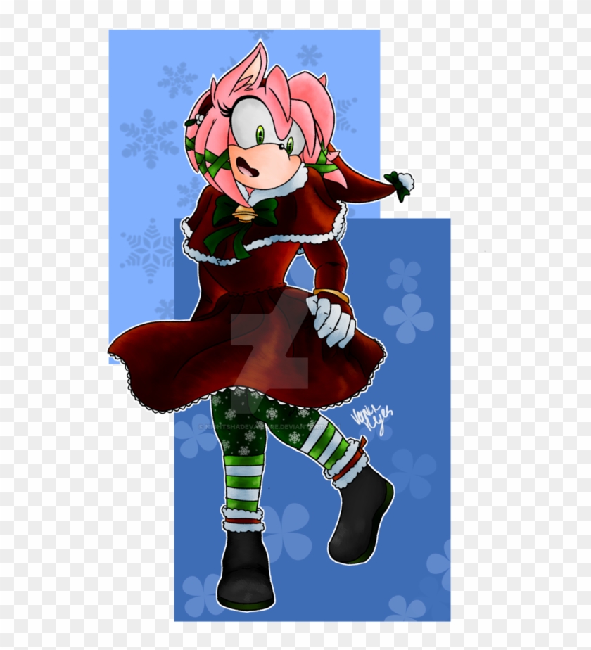 Amy Rose's Christmas Outfit By Nightshadevampire - Cartoon #527020