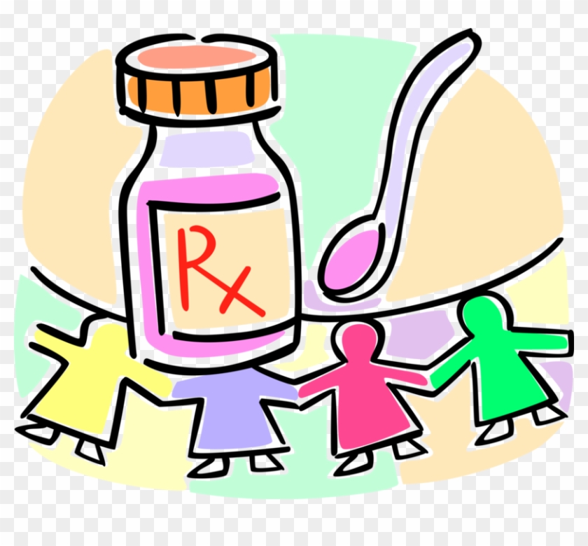 Vector Illustration Of Children's Prescription Cough - Vector Illustration Of Children's Prescription Cough #527021