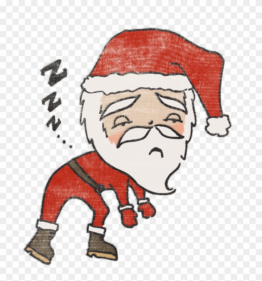 Elf Clipart Tired - Sleeping Santa Png #527206
