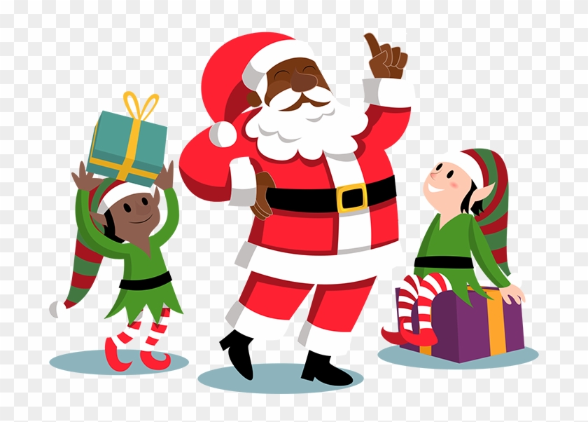Santa And Elves - Godson Soccer / Football Christmas Greeting With Snow #527214