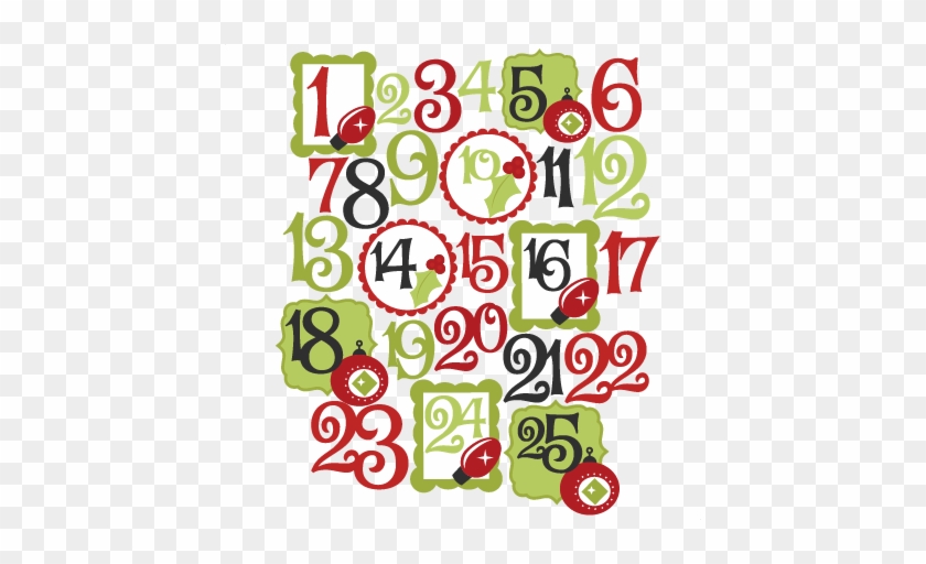 Christmas Clip Art Numbers - Count Down To Christmas Round Ornament #527252