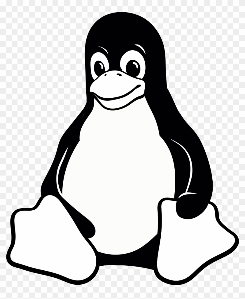 Black And White Vector Line-art - Linux Black And White #527260