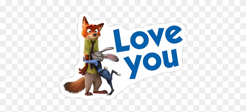 Sticker 17 From Collection «zootopia» - Nick And Judy Hug #527613