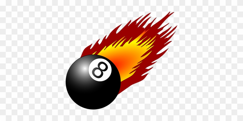 Ball, 8, Eight, Flame, Fire, Pool - Flames Clip Art #527702