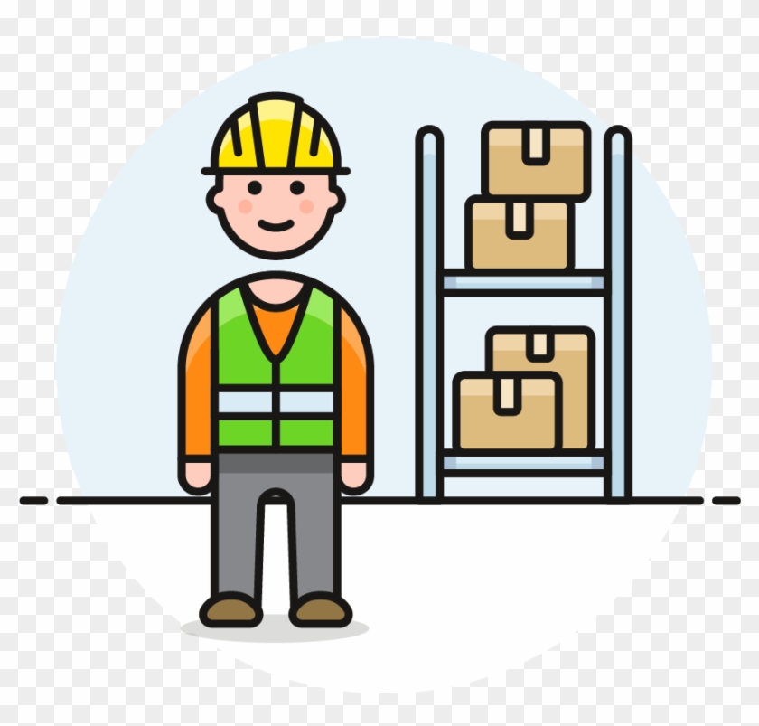 44 Warehouse Worker Male Caucasian - Cartoon #527762